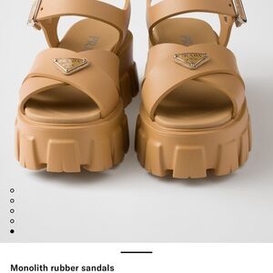 Prada Beige Monolith Sandals